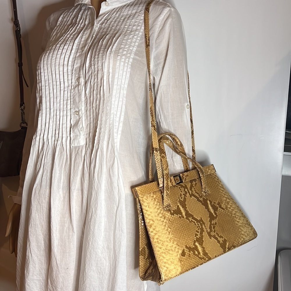 Susan Gail Structured Python Shoulder Hand Bag - Picture 10 of 10